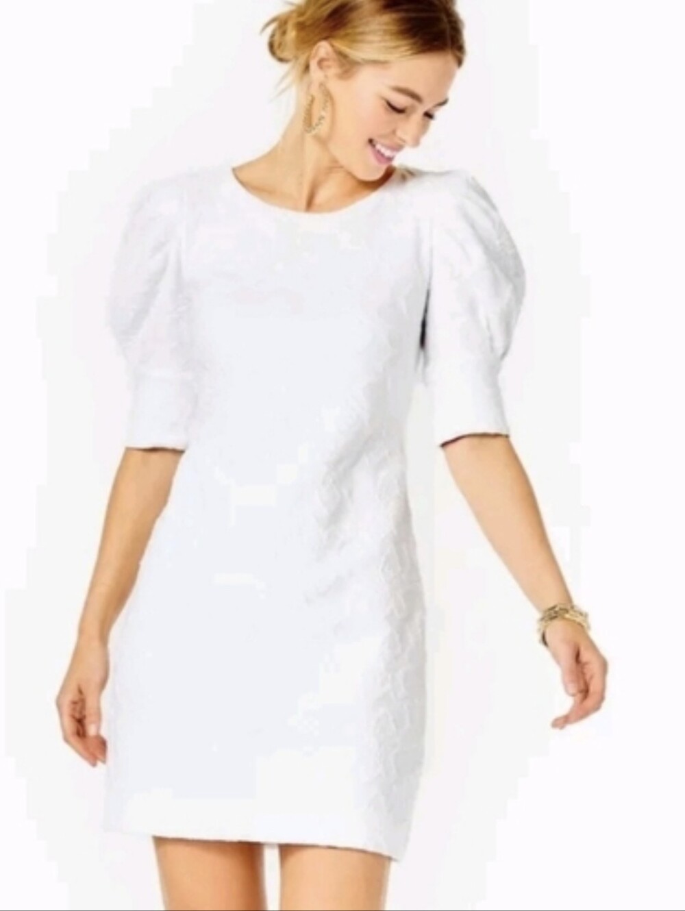 Lilly Pulitzer Knowles Puff-Sleeve Pucker Dress